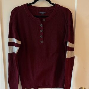 Women's vintage American Eagle rugby style Henley sweater